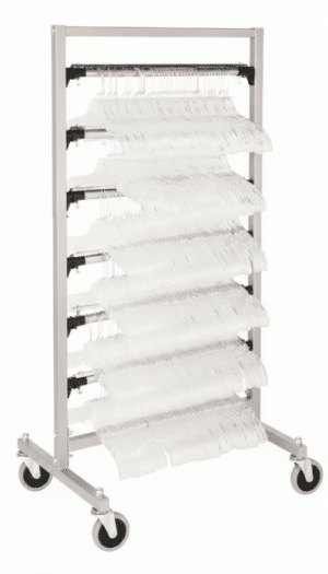 Mobile Collection Rack for Hanger Management, 6 Hanger Bar Capacity