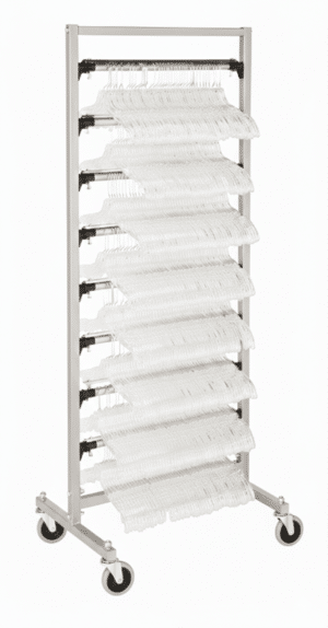 Mobile Collection Rack for Hanger Management, 8 Hanger Bar Capacity 21" Bars
